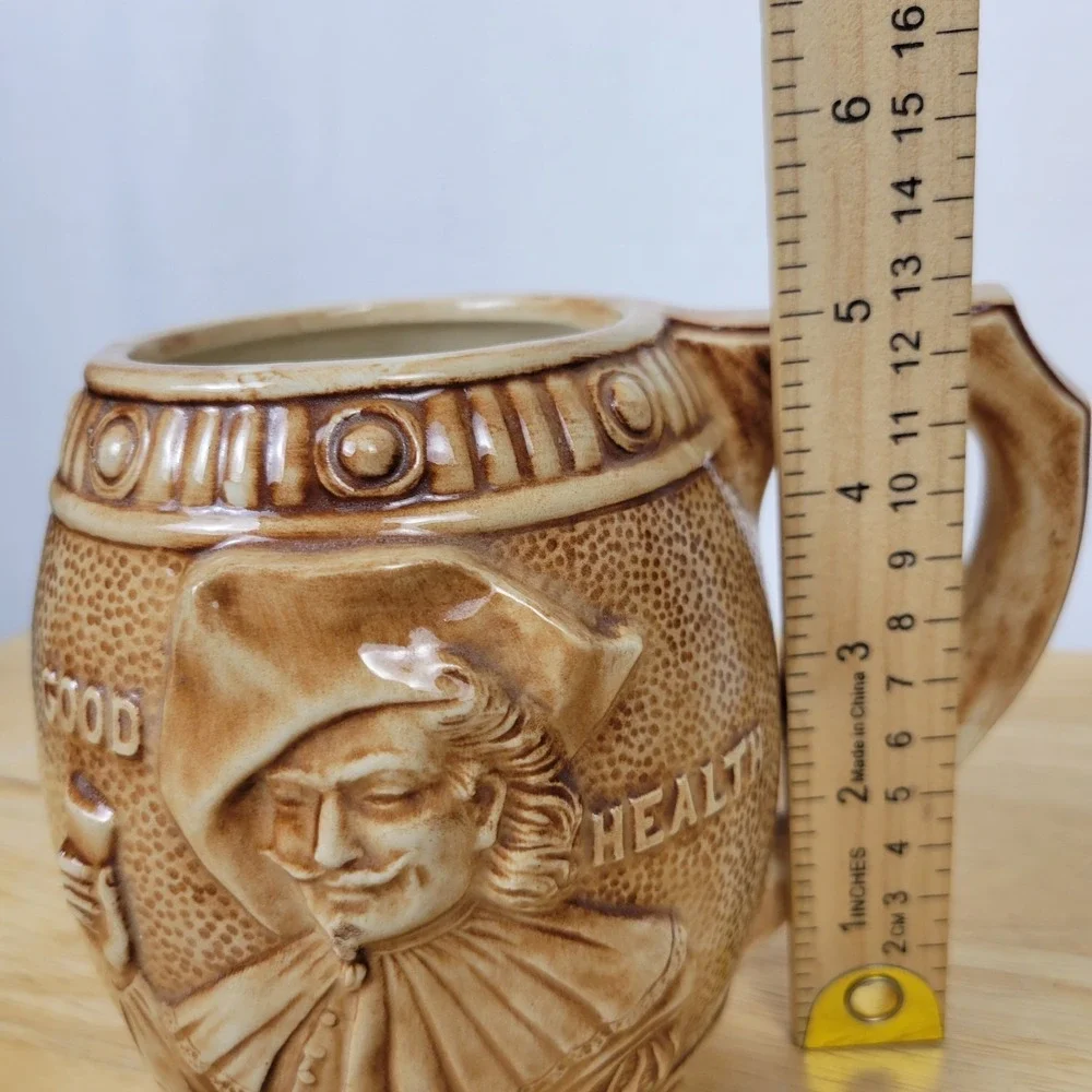 Vintage Ceramic Relief Beer Stein Mug 